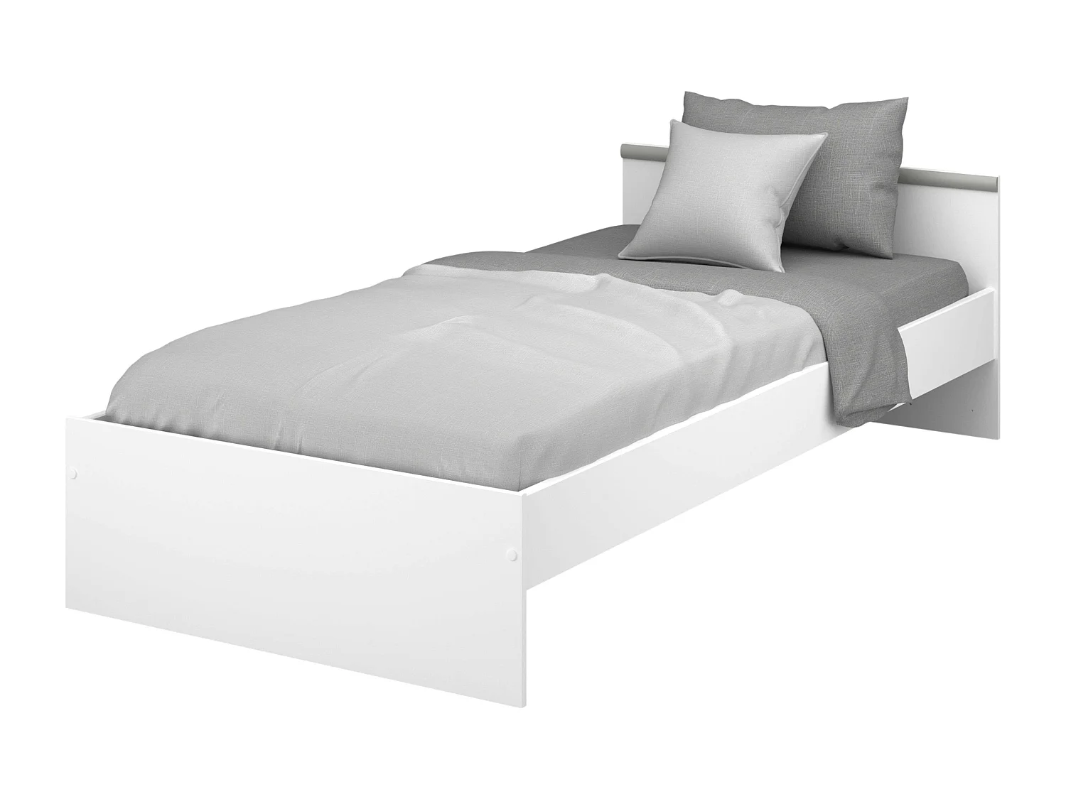 Cama juvenil Village 2 cajones y hueco blanco/gris 90x200 cm dormitorio