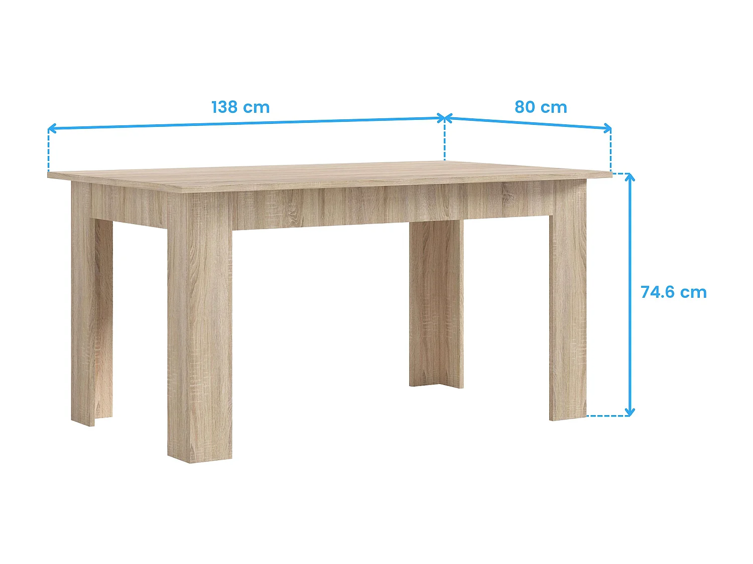 Pack Muebles Salón Cheri: Mueble TV, 2 Módulos, Estantería, Mesas Roble Sonoma