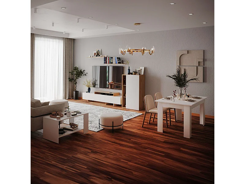 Pack Muebles Salón Opole: Mueble TV, Aparador, Mesas Centro y Comedor