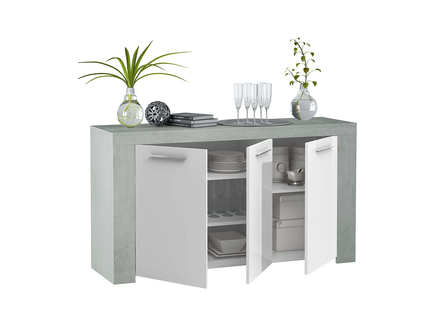 Pack salón Plutón: Mesa TV, Mesa centro, Mesa Comedor, Aparador