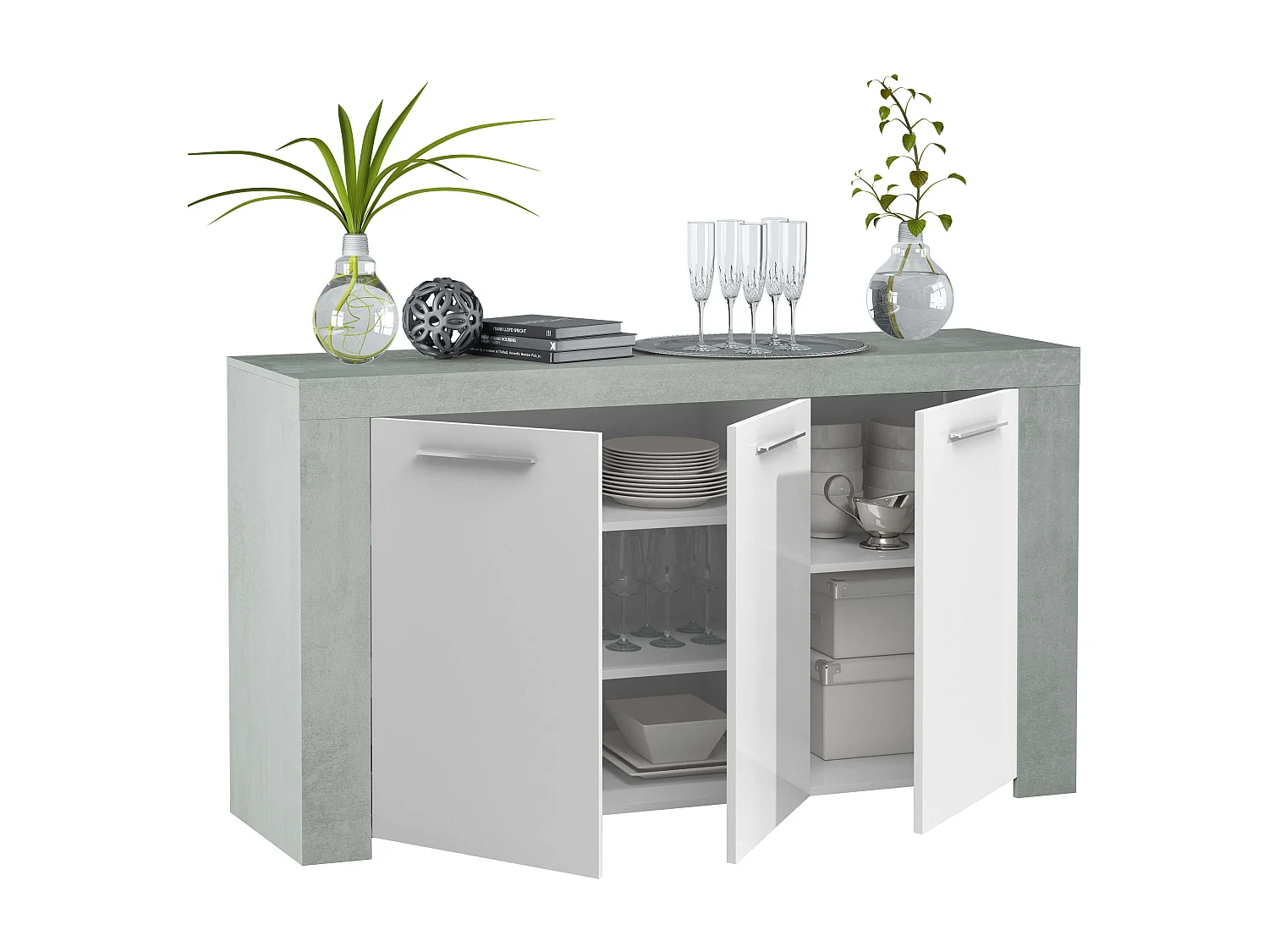 Pack salón Plutón: Mesa TV, Mesa centro, Mesa Comedor, Aparador