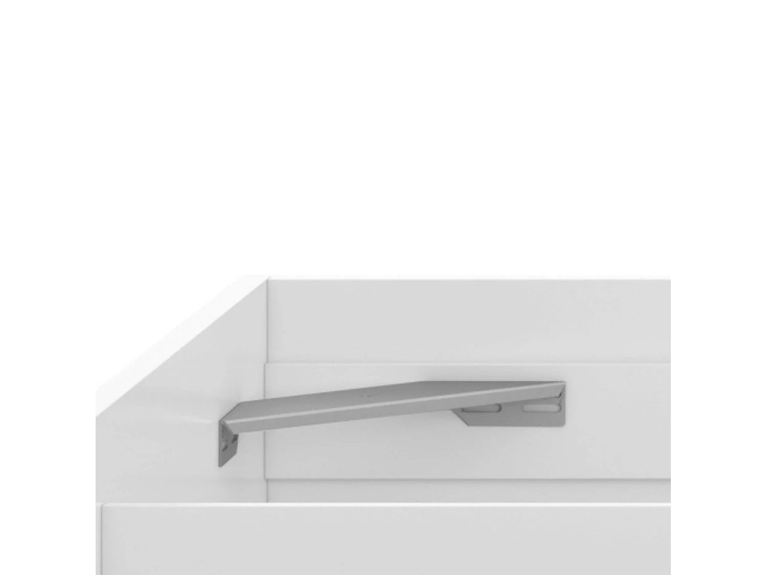 Dormitorio Doble Blanco Artik (mate), detalles gris antracita, 150 cm