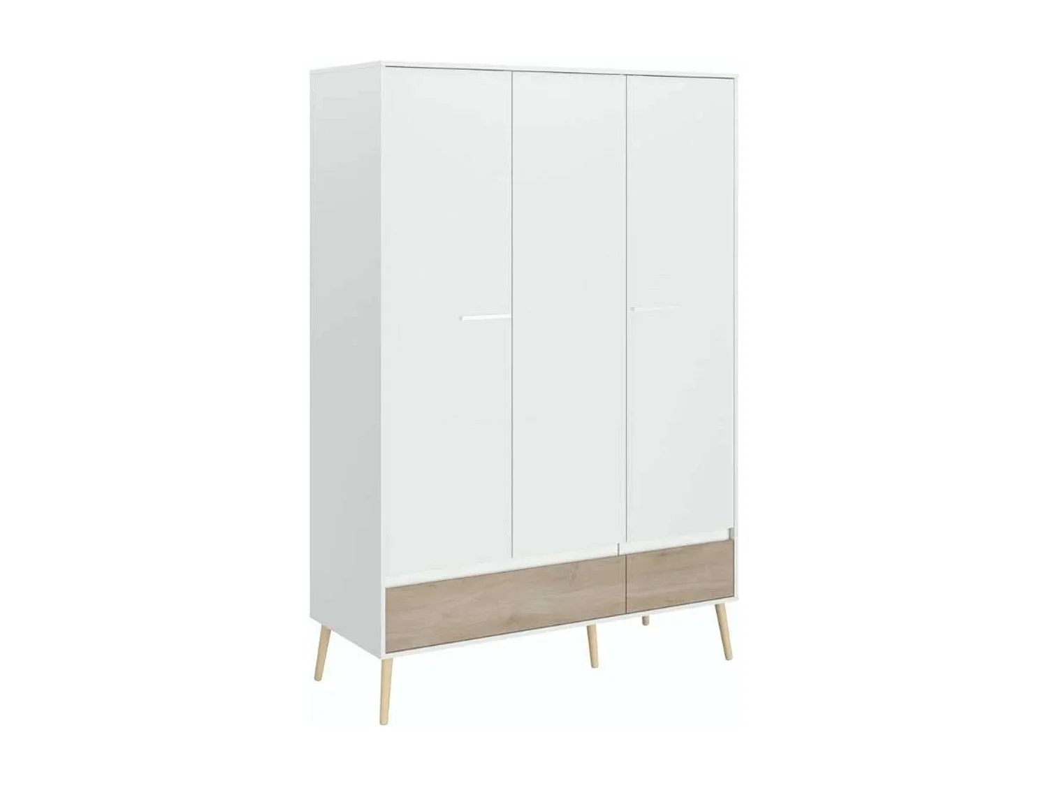 Pack Dormitorio Osaka Roble Japonés Cama 135-140x190 cm, 2 mesitas y Armario