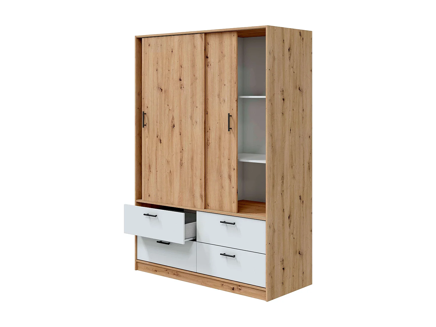 Pack Dormitorio Matrimonio Lúmina Nórdico: Cabecero, Mesitas, Cómoda, Armario