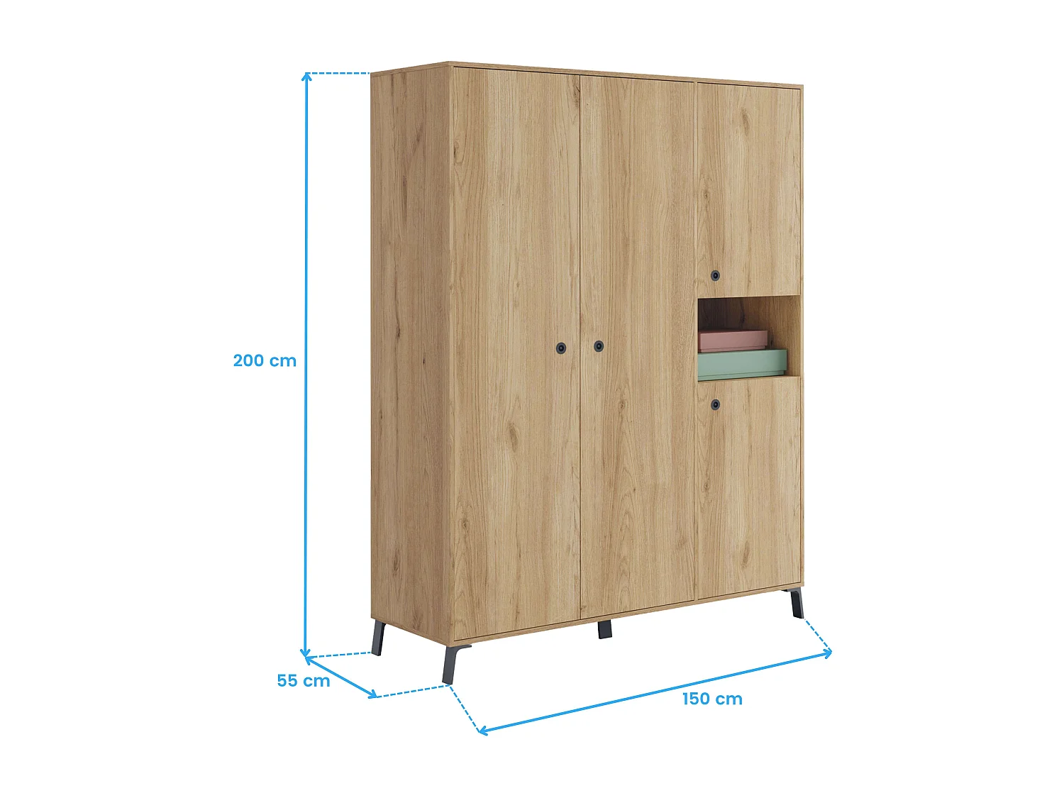 Pack Muebles Dormitorio Camila: Armario, Cómoda, Mesita, Cabecero