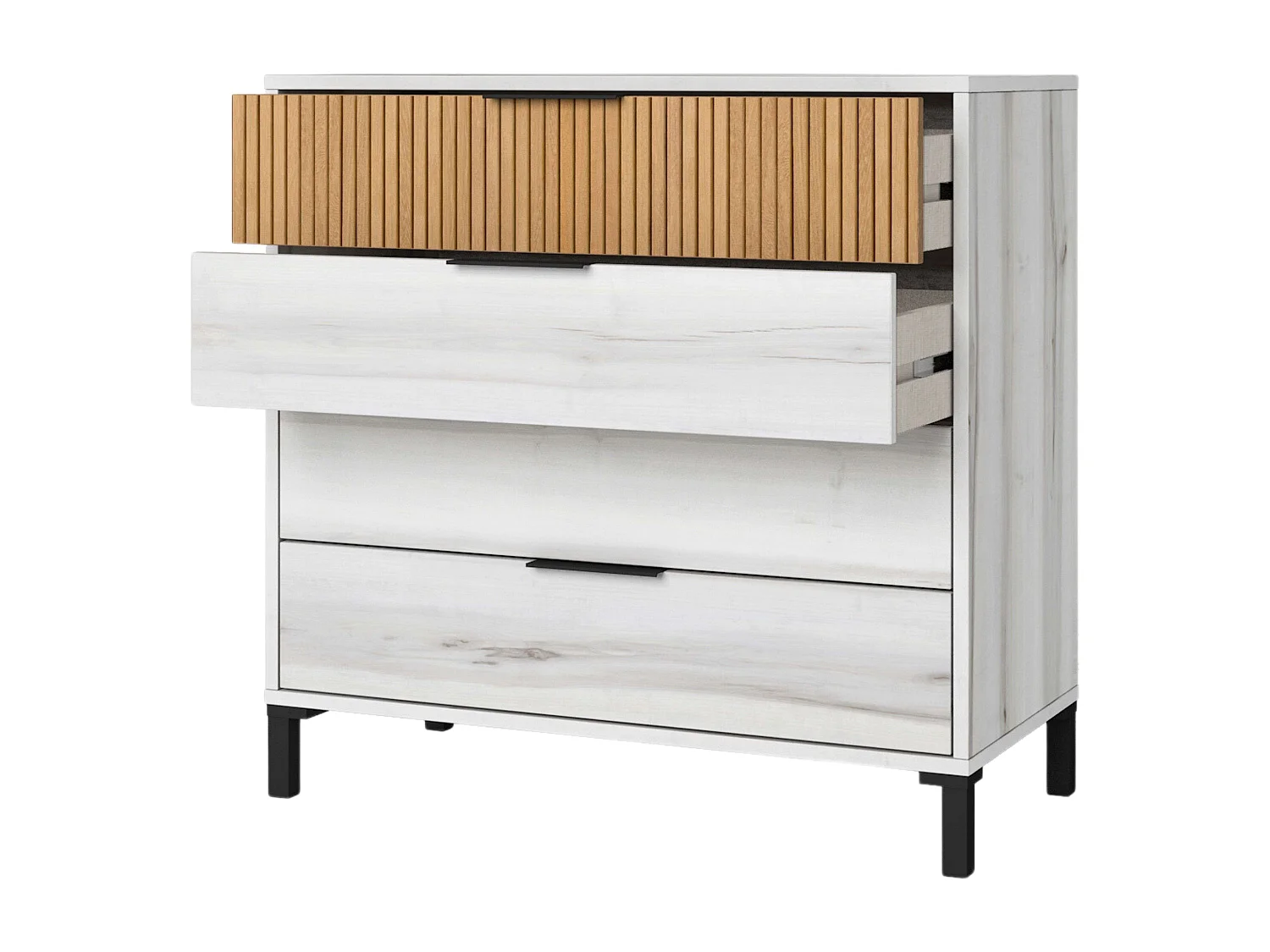 Dpto. Moderno Arles Blanco Albo y Roble Rayado 135-160 cm