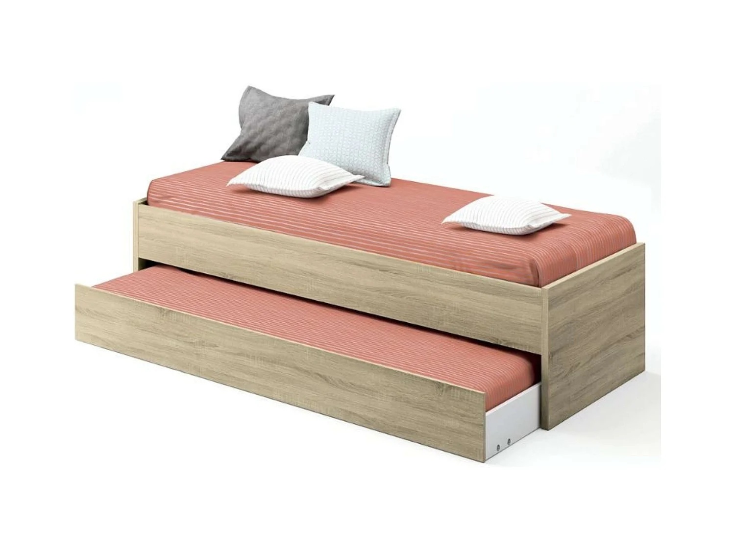 Pack Muebles Dormitorio Juvenil Tibet Roble (Cama 90x190 + Armario + Cómoda)