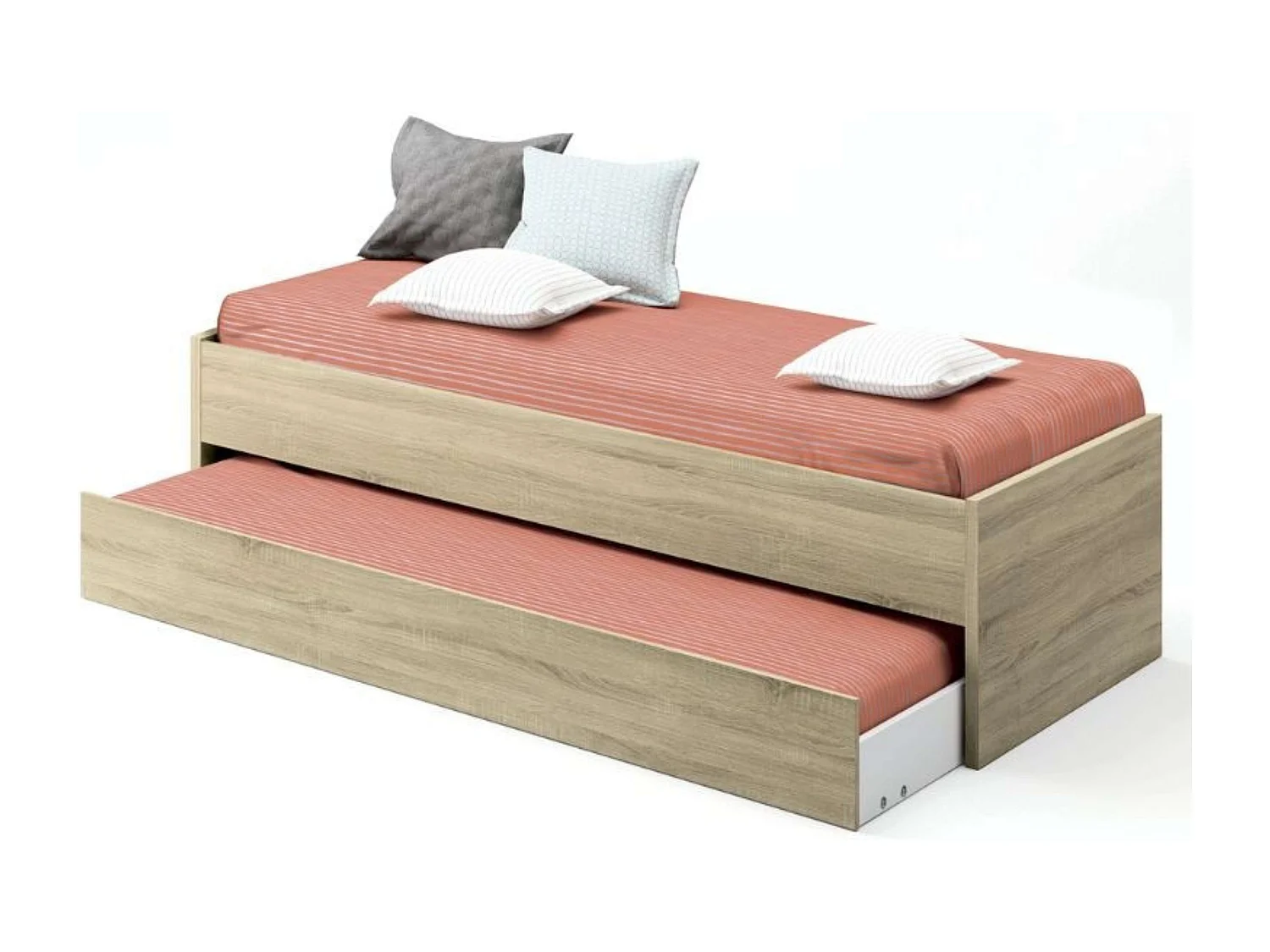 Pack Muebles Dormitorio Juvenil Tibet Roble (Cama 90x190 + Armario + Cómoda)