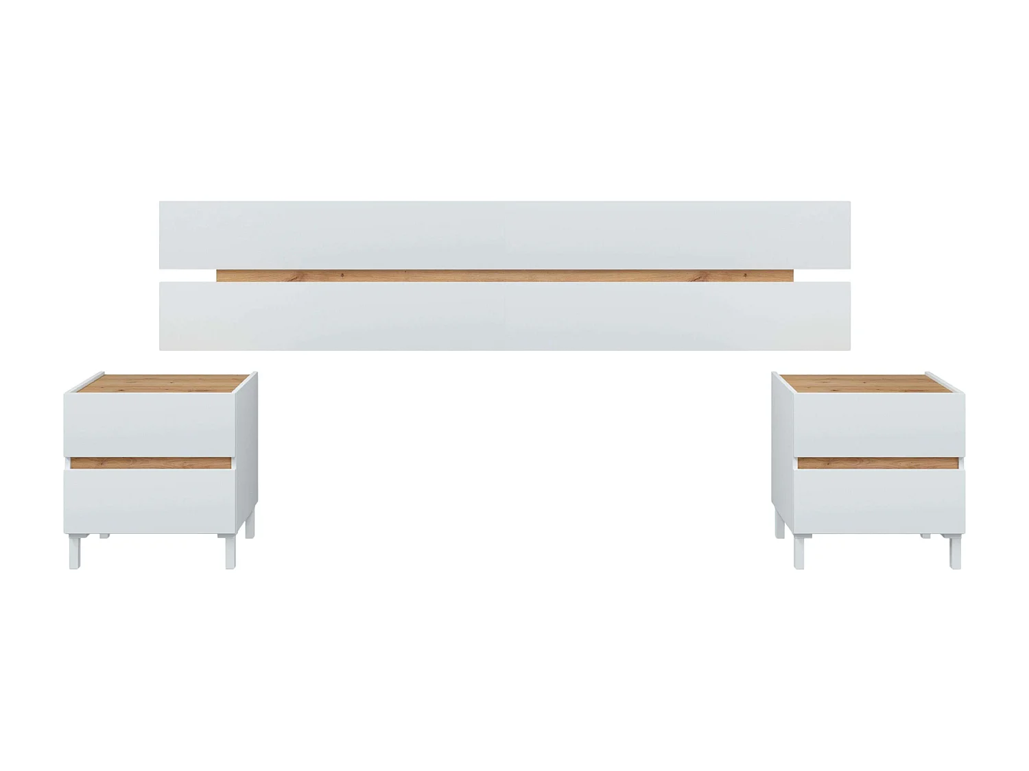 Pack muebles dorm. doble Tempus blanco Artik y roble Nodi