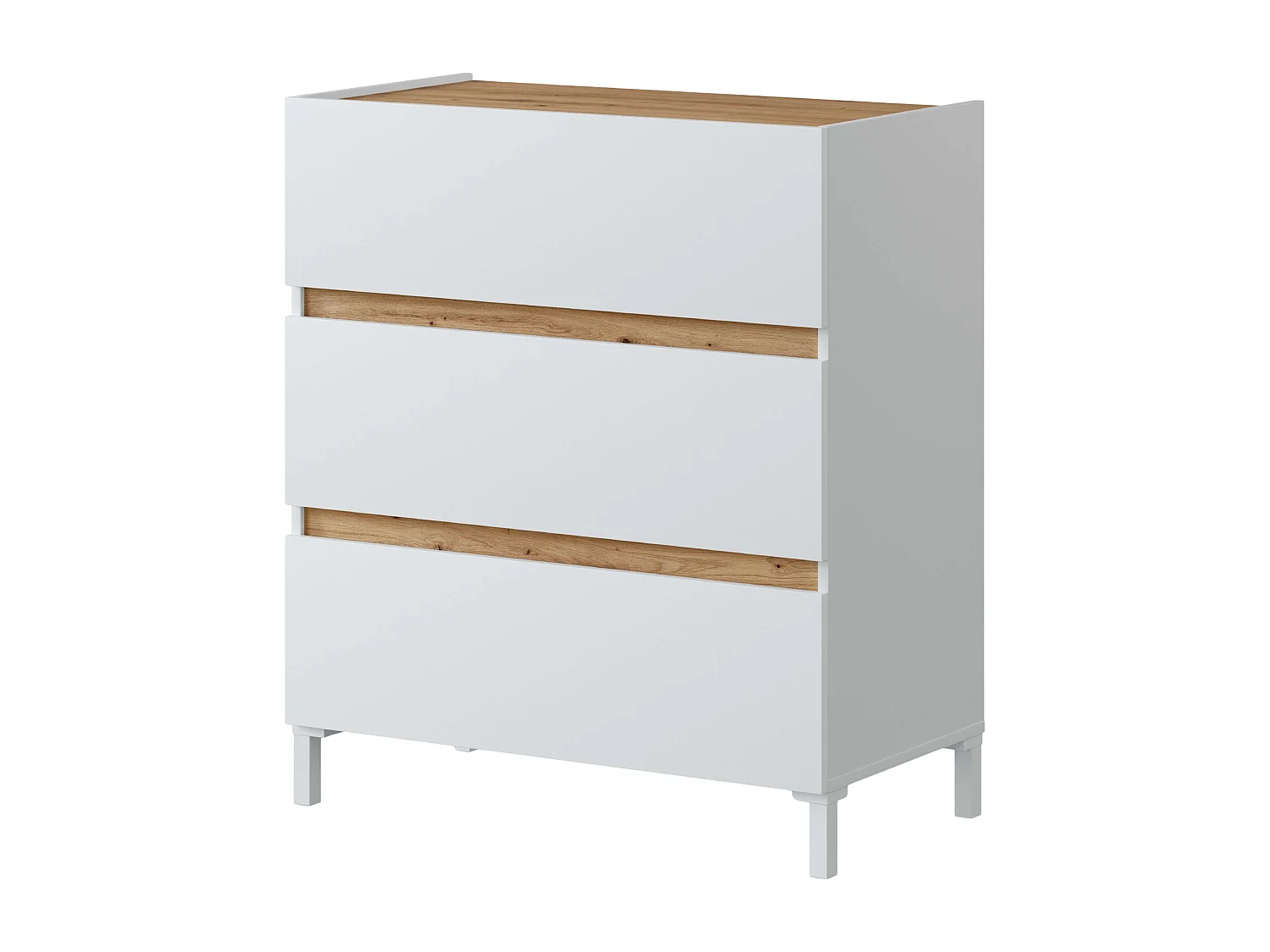 Pack muebles dorm. doble Tempus blanco Artik y roble Nodi