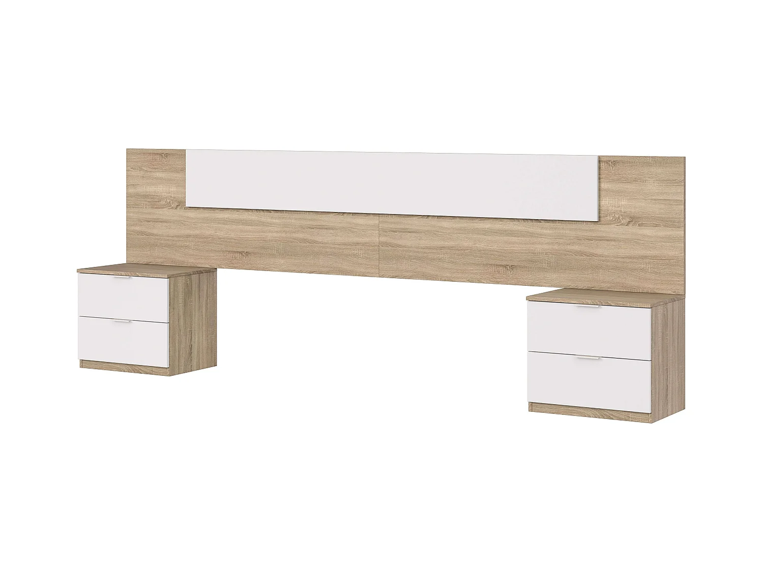 Pack Muebles Dorm. Matrimonio Luca Roble/Blanco (cabecero + armario)