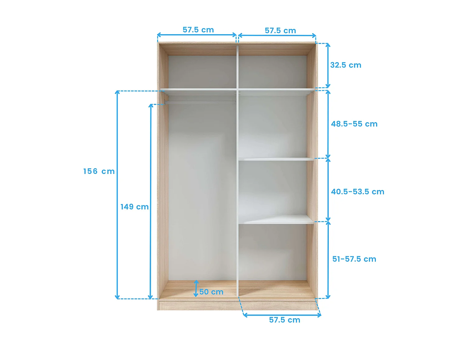 Pack Muebles Dorm. Matrimonio Luca Roble/Blanco (cabecero + armario)