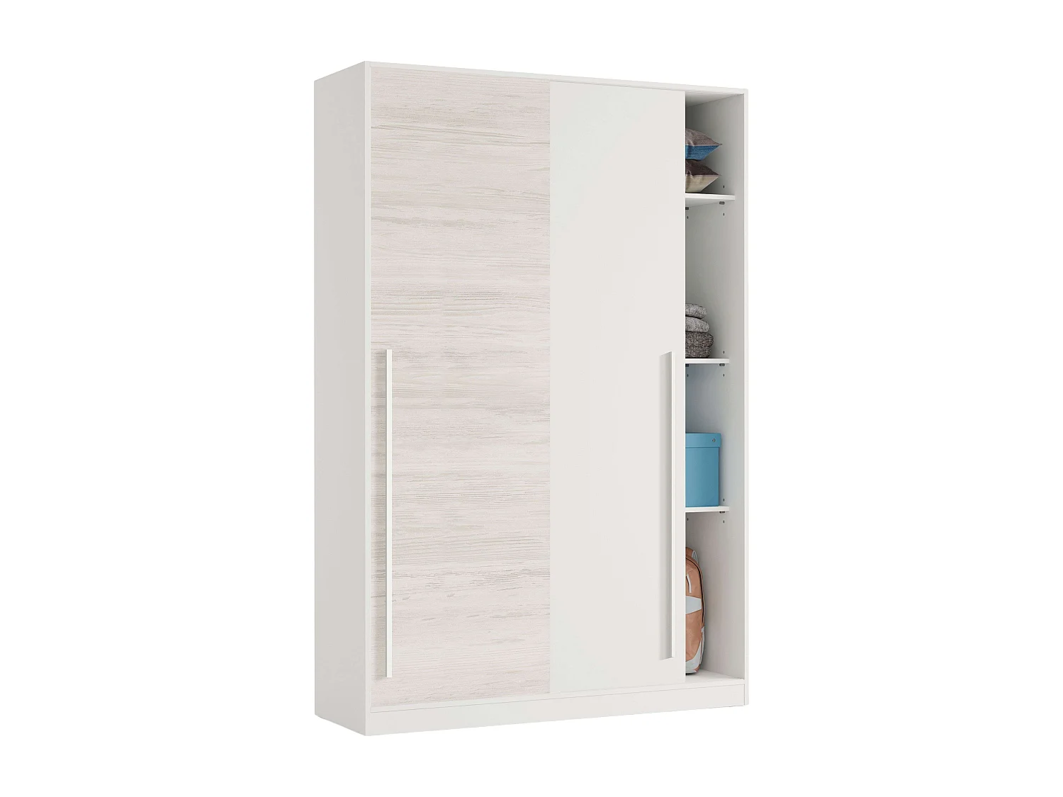 Pack Muebles Dormitorio Juvenil Blanco y Roble: Cama + Armario + Escritorio.