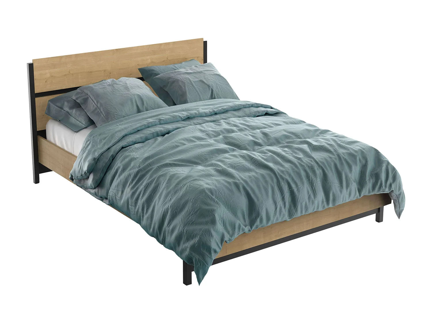 Pack Dormitorio Craft roble Hamilton (cama + mesitas + cómoda)
