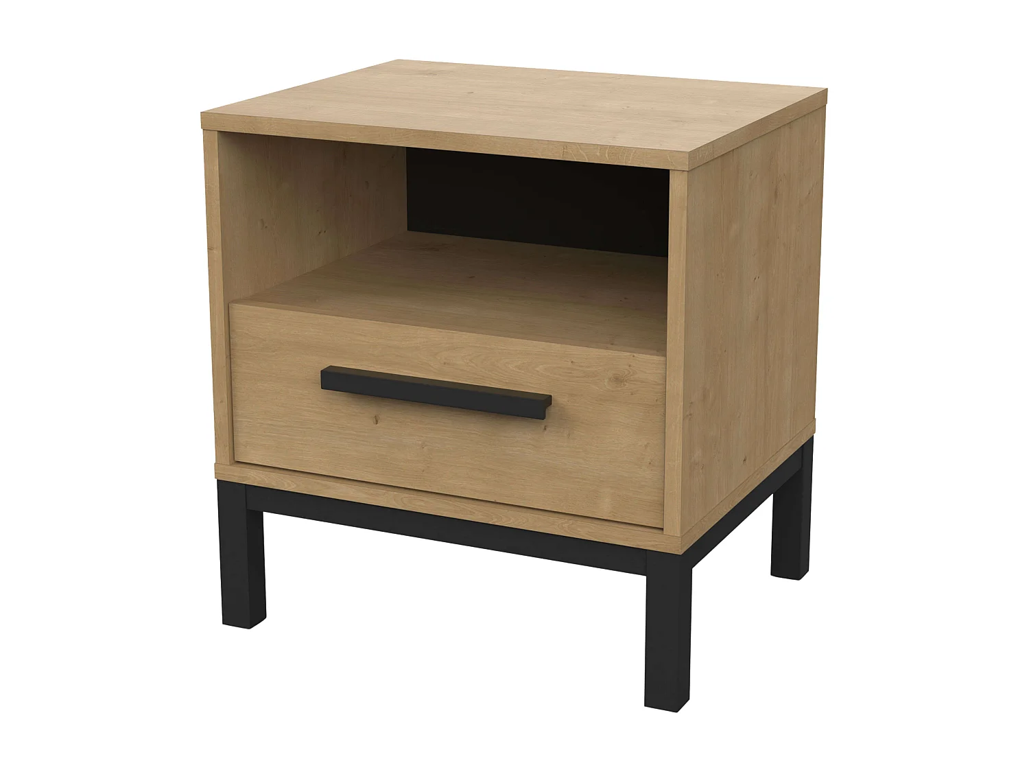 Pack Dormitorio Craft roble Hamilton (cama + mesitas + cómoda)