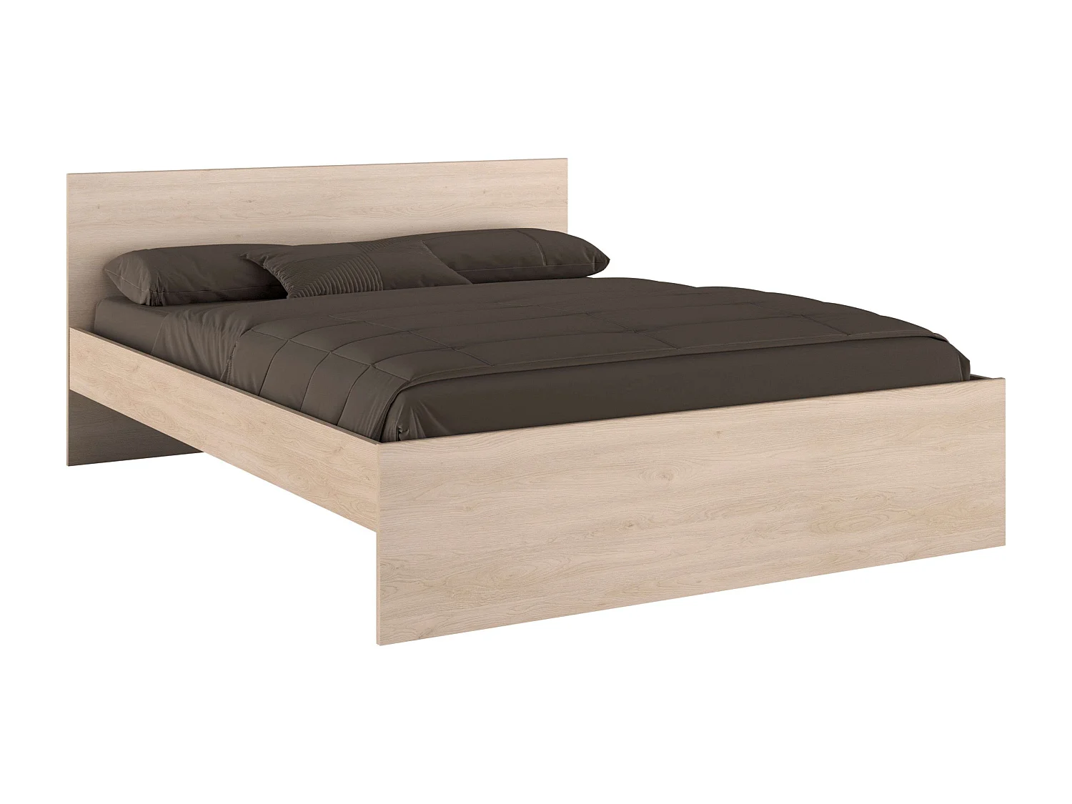 Pack Dormitorio John Cama con Cajones y Cabecero Roble Brooklyn (160x200 cm)