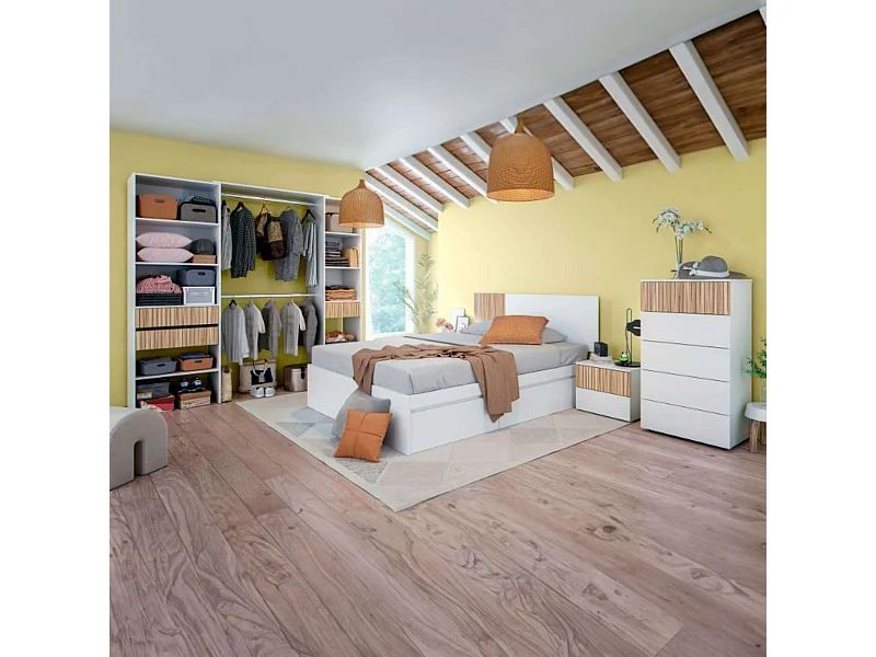 Dormitorio Nórdico Completo Natur y Blanco Artik Muebles