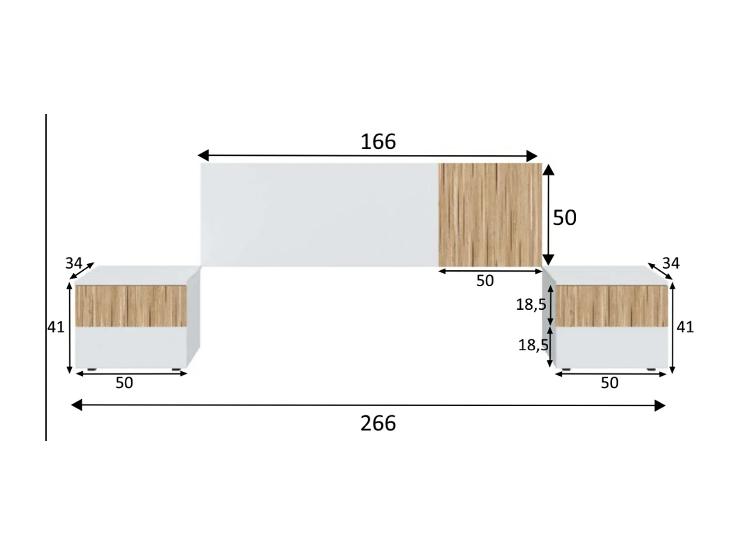 Dormitorio Nórdico Completo Natur y Blanco Artik Muebles