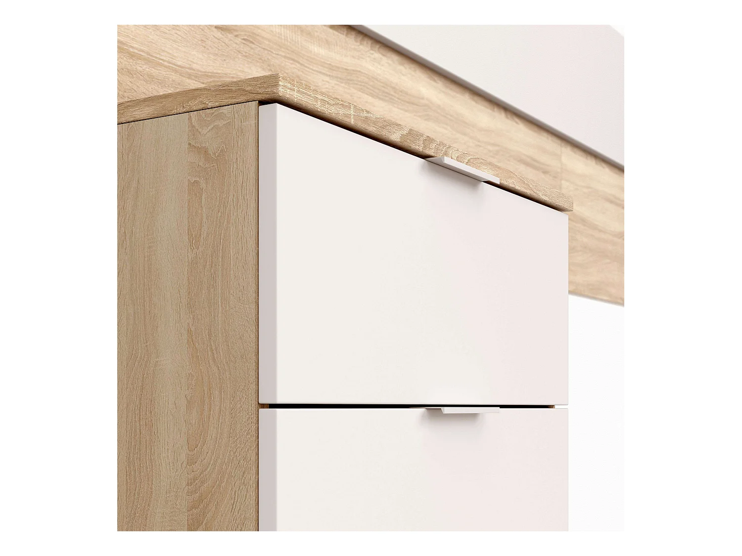 Pack Dormitorio Alba II 150x190: cama, cabezal, 2 mesitas, armario, sinfonier