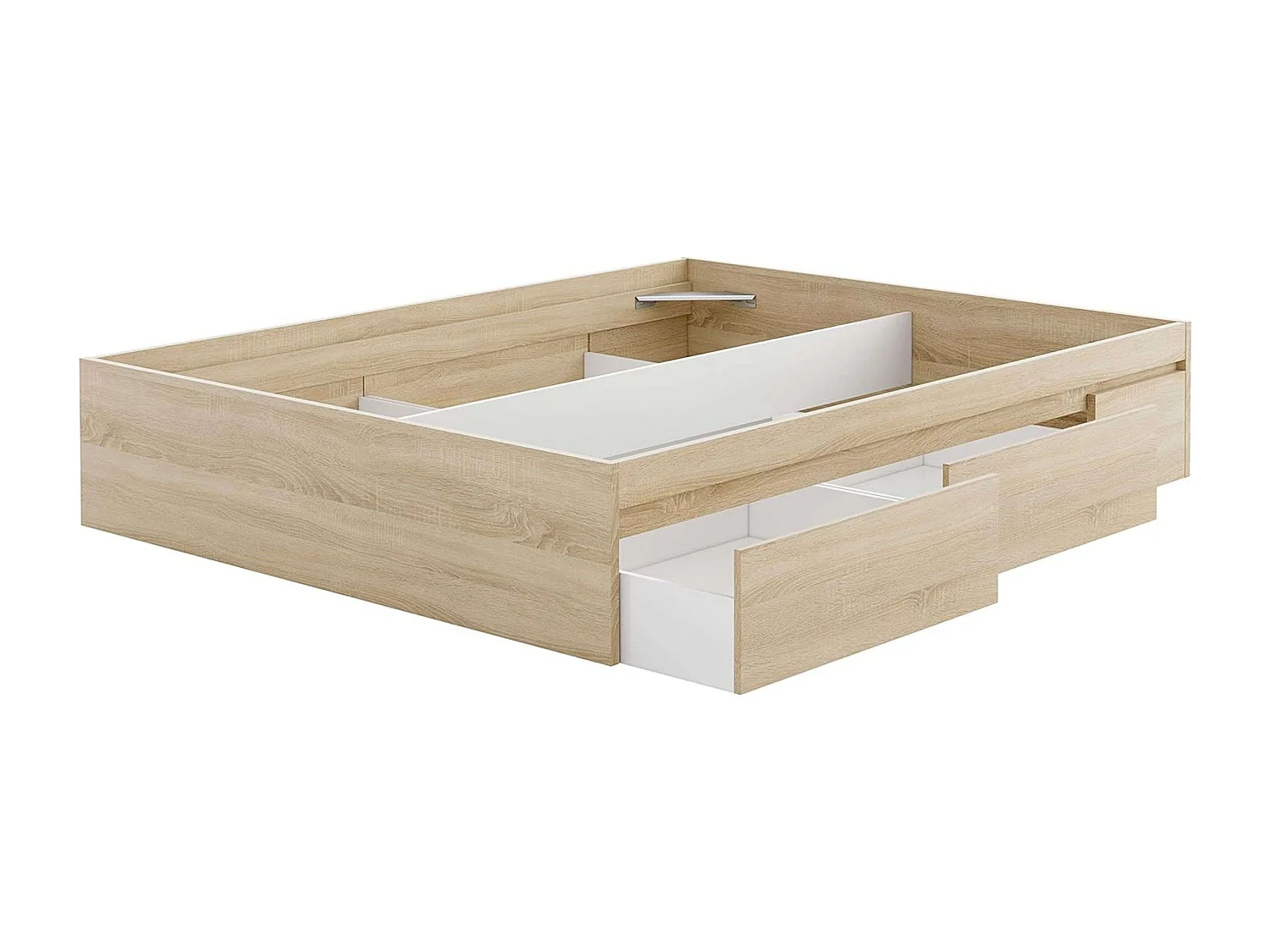 Pack Dormitorio Alba II 150x190: cama, cabezal, 2 mesitas, armario, sinfonier