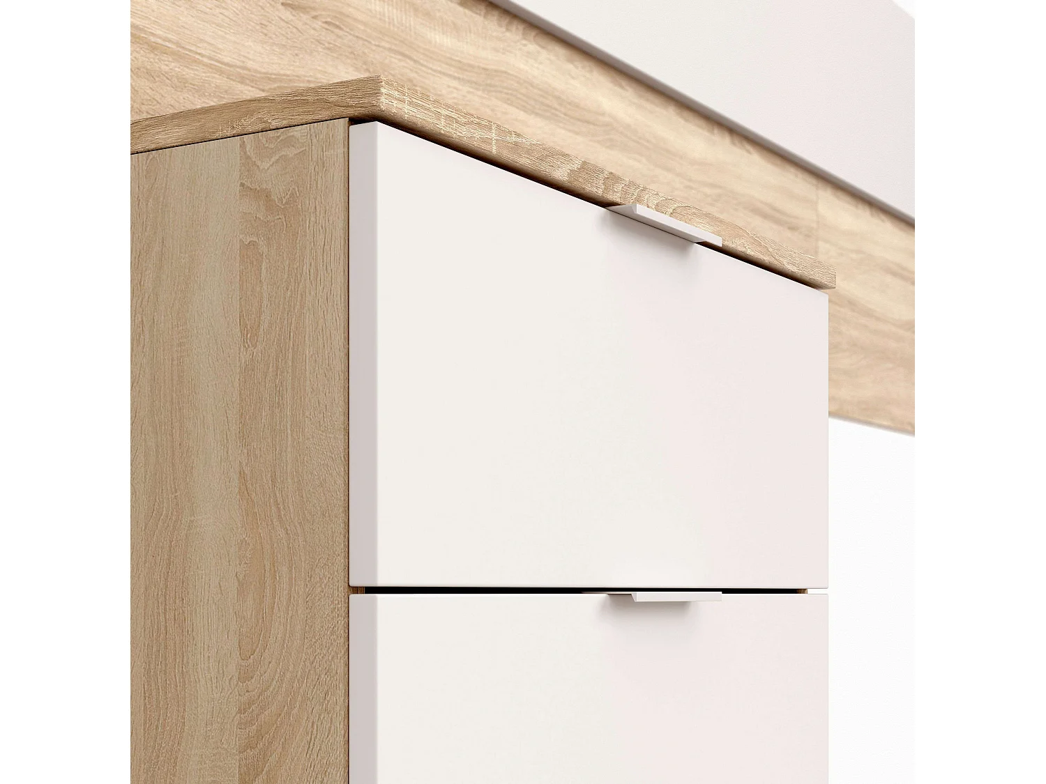 Pack Dormitorio Alba II 150x190: cama, cabezal, 2 mesitas, armario, sinfonier