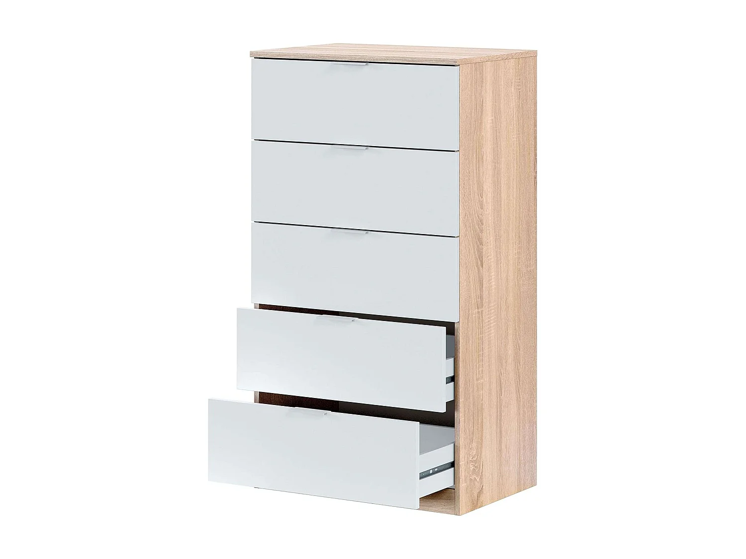 Pack Dormitorio Alba II 150x190: cama, cabezal, 2 mesitas, armario, sinfonier