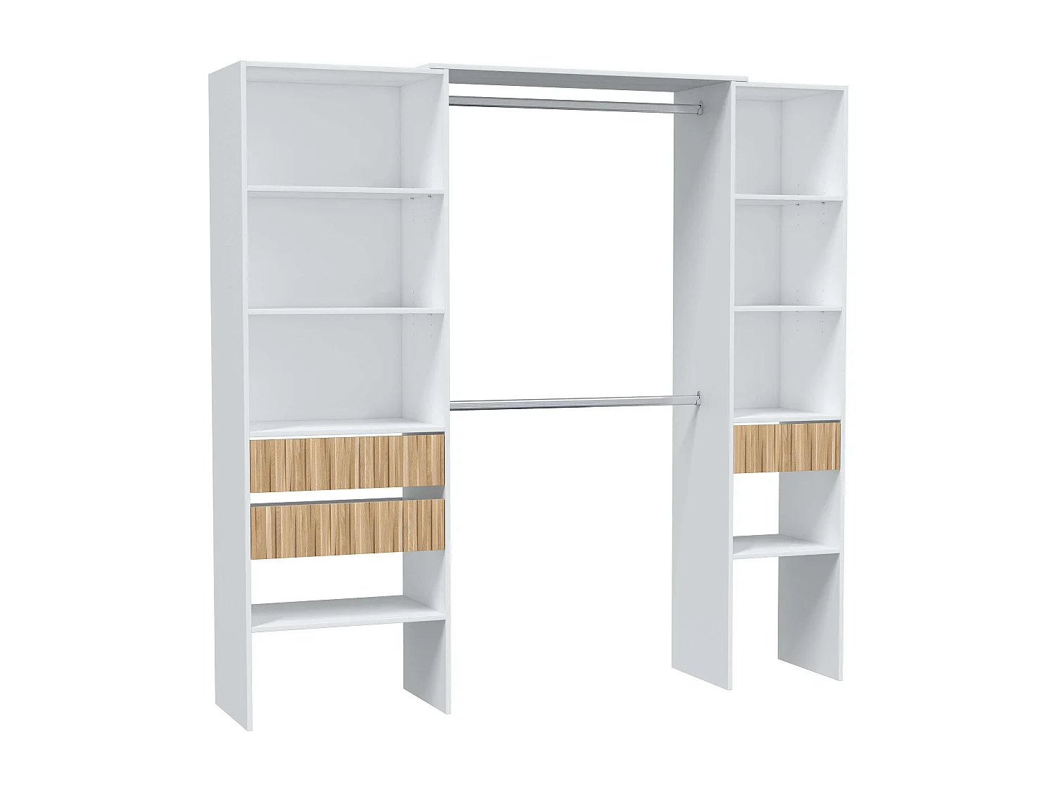 Pack Dormitorio Matrimonio Ethna Completo Moderno Roble Natur Blanco