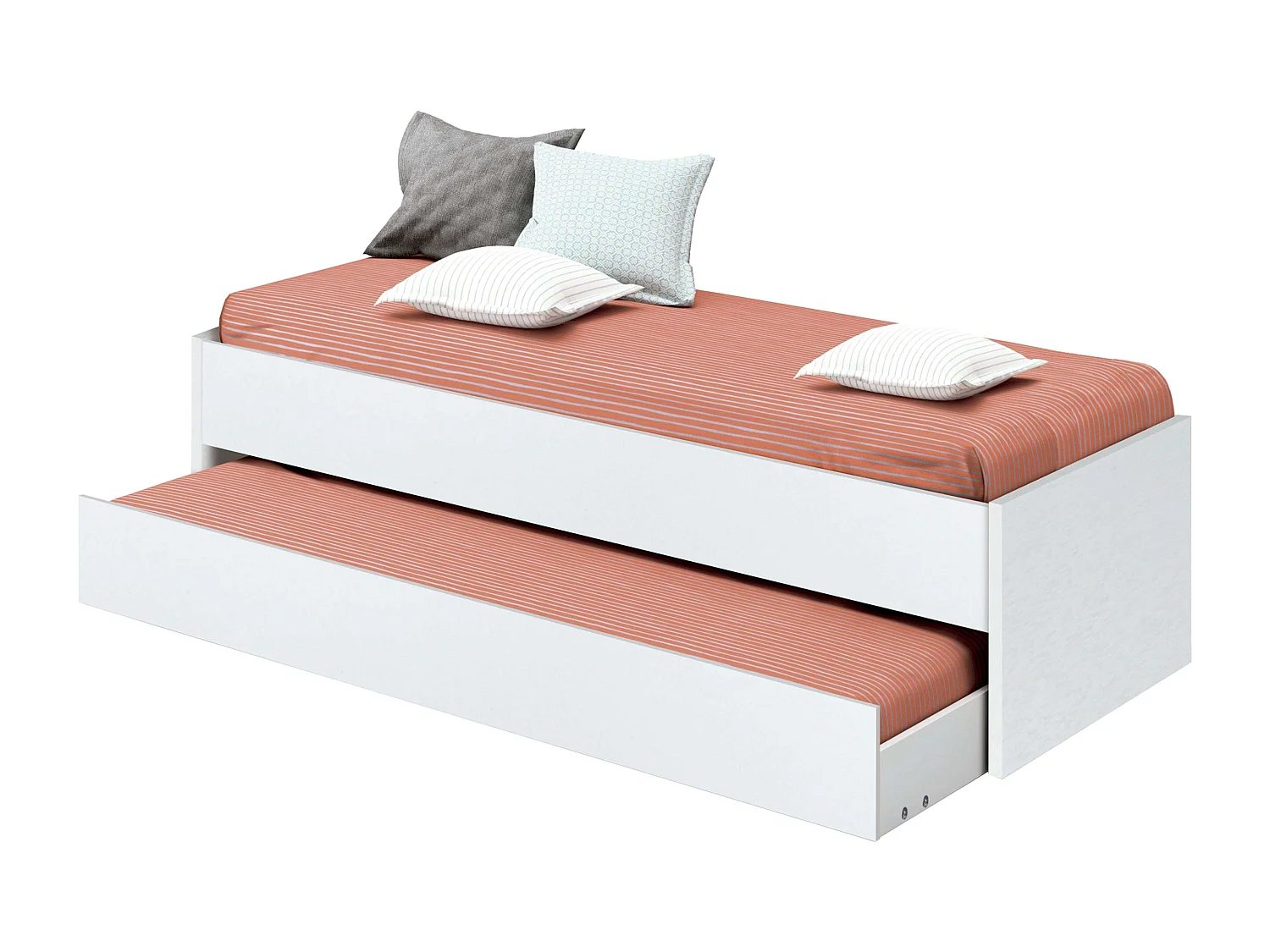 Pack Dormitorio Juvenil Tibet Blanco Mate: Cama 105x190 cm + Armario + Cómoda