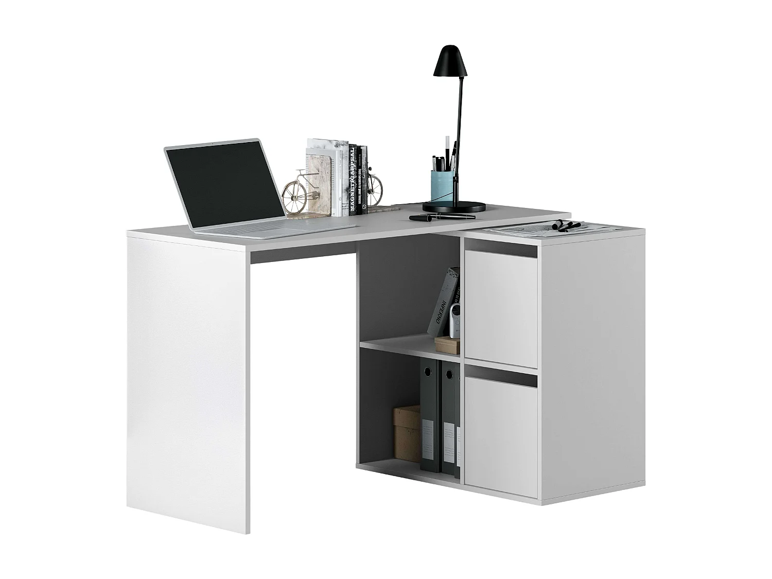 Pack Muebles Dorm. Juvenil Blanco Roble Cama+Armario+Escritorio