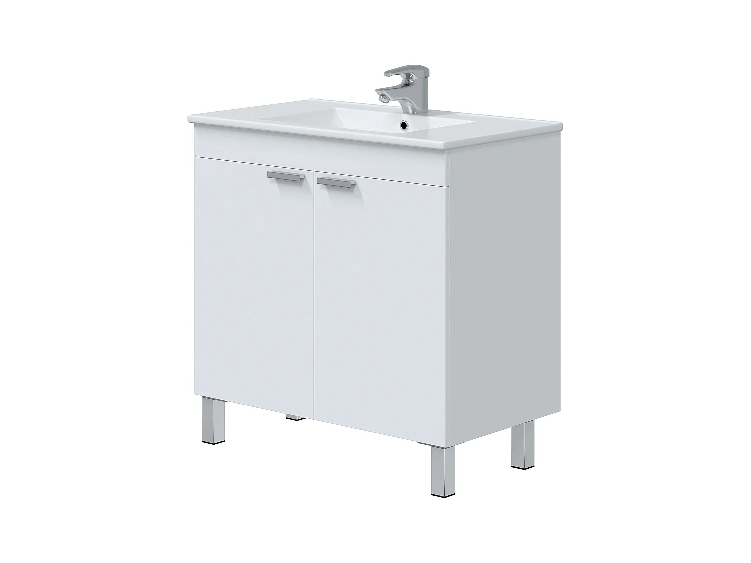 Conj. Muebles Baño Atenea c/Lavabo y Columna Blanco Brillo