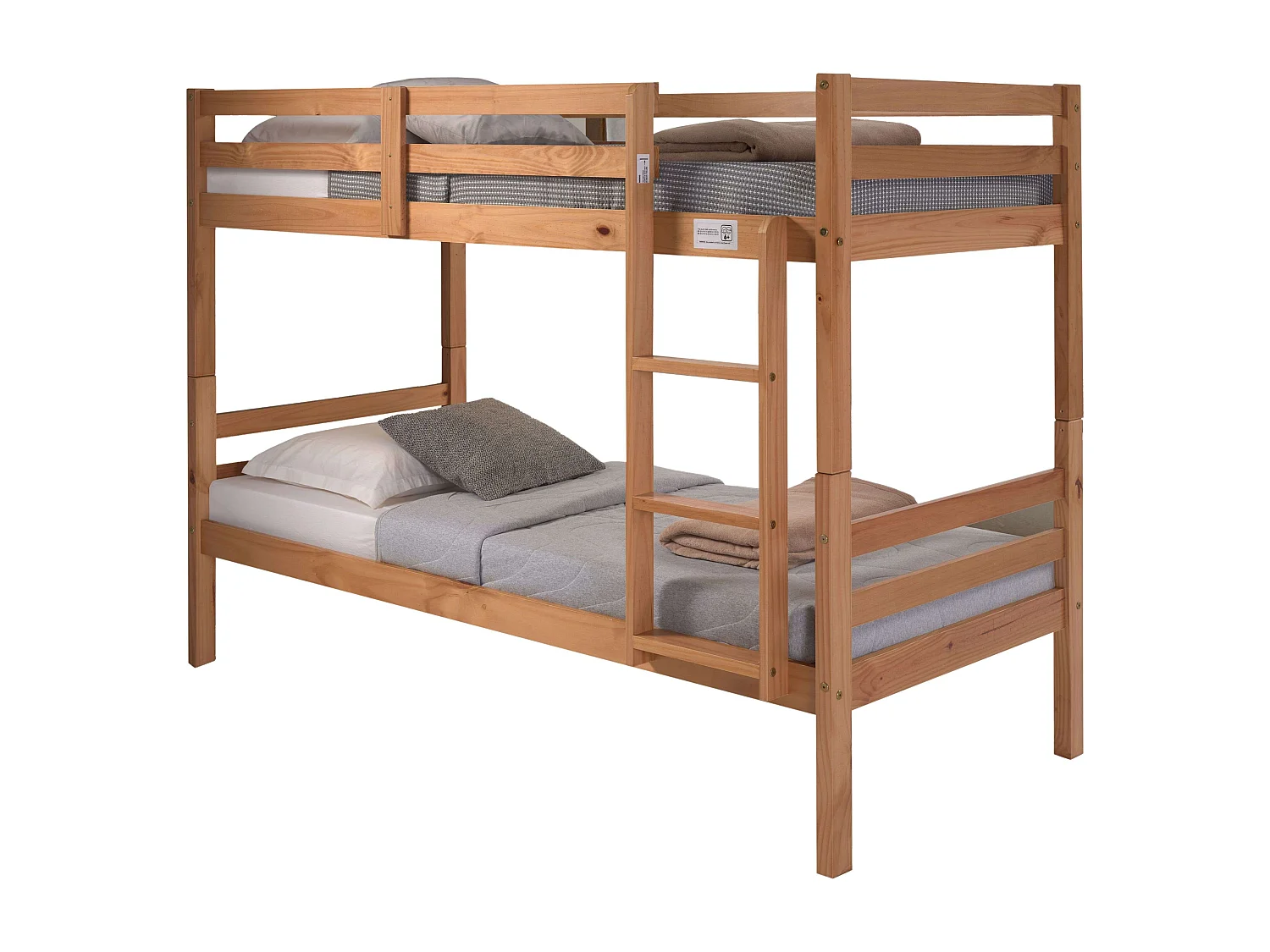 Beliche de madeira para jovens, cor mel, 195x152,5x101,2 cm, coelho