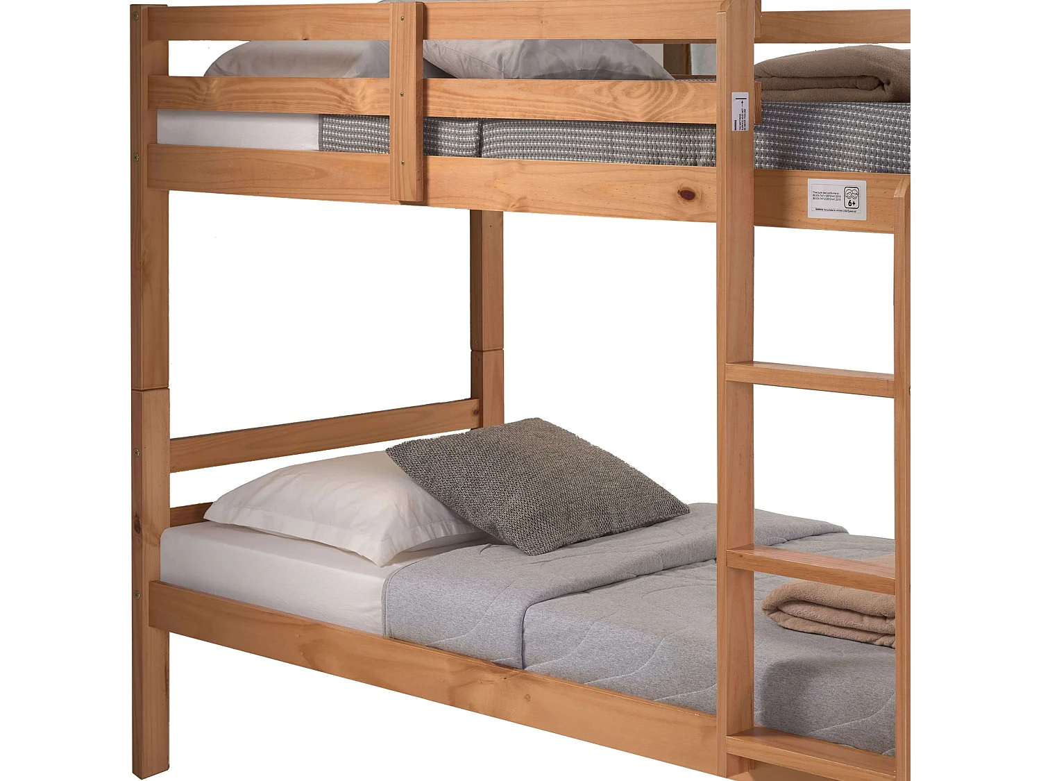 Beliche de madeira para jovens, cor mel, 195x152,5x101,2 cm, coelho