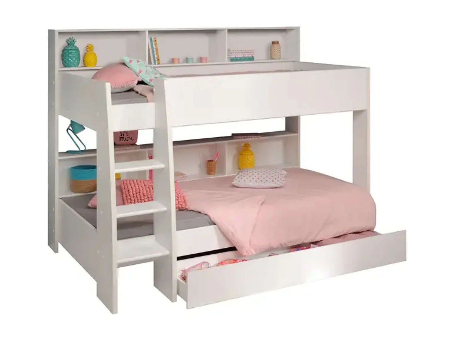 Litera Juvenil Mouse con Cajón 90x200 cm Color Blanco Modernidad