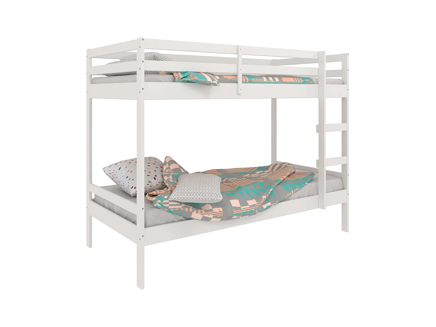 Litera Juvenil Rabbit con Cajón Inferior Blanco Moderno 195x152x101 cm