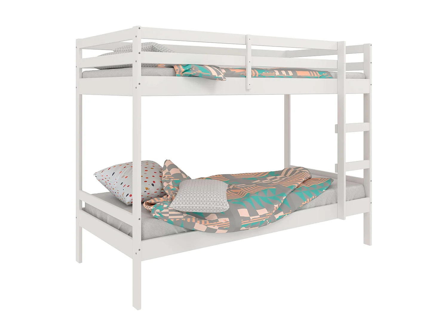 Litera Juvenil Rabbit con Cajón Inferior Blanco Moderno 195x152x101 cm