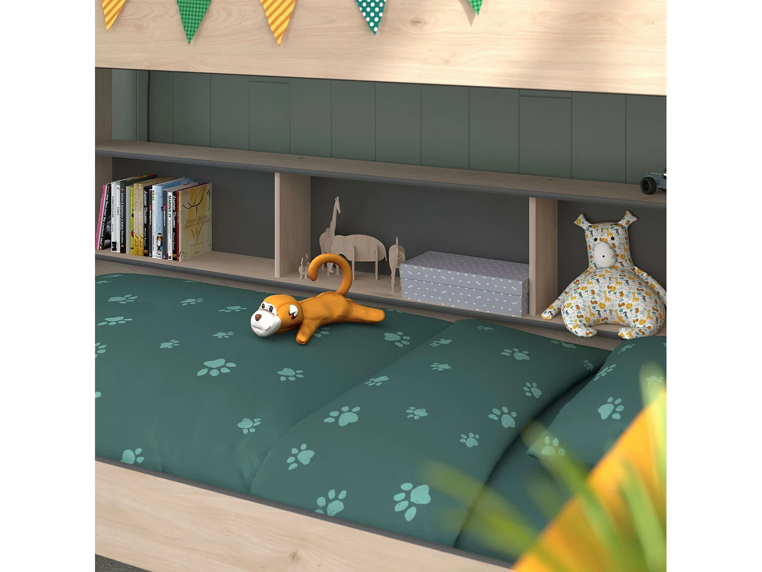 Litera Infantil Mouse 90x200 cm Dormitorio Juvenil roble Jackson Gris