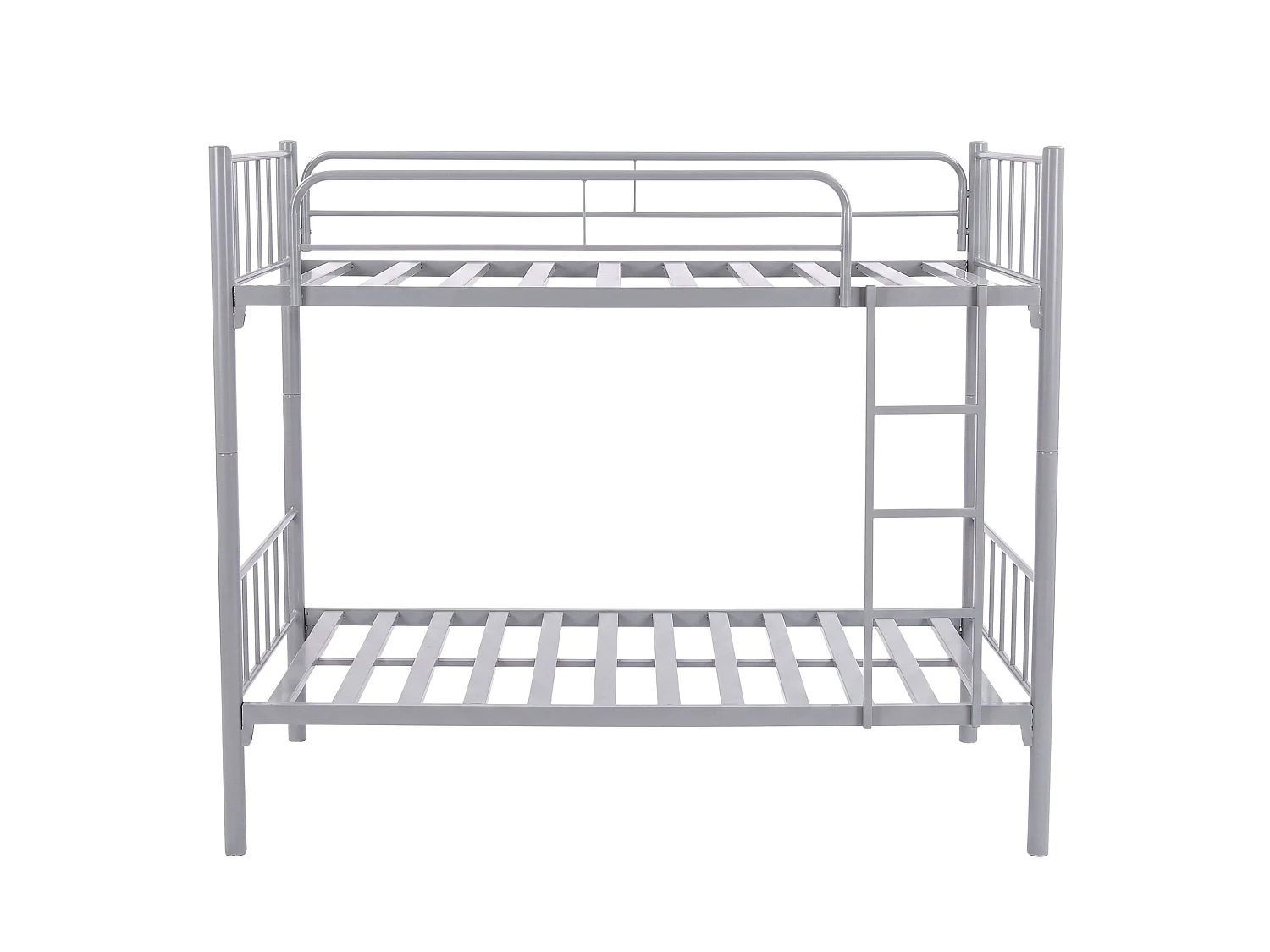 Beliche juvenil desmontável de 90x190 cm, em metal cinza.