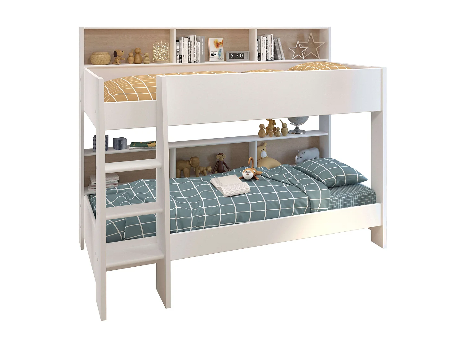 Litera Infantil Mouse 90x200 cm Blanco Mate Dormitorio Juvenil