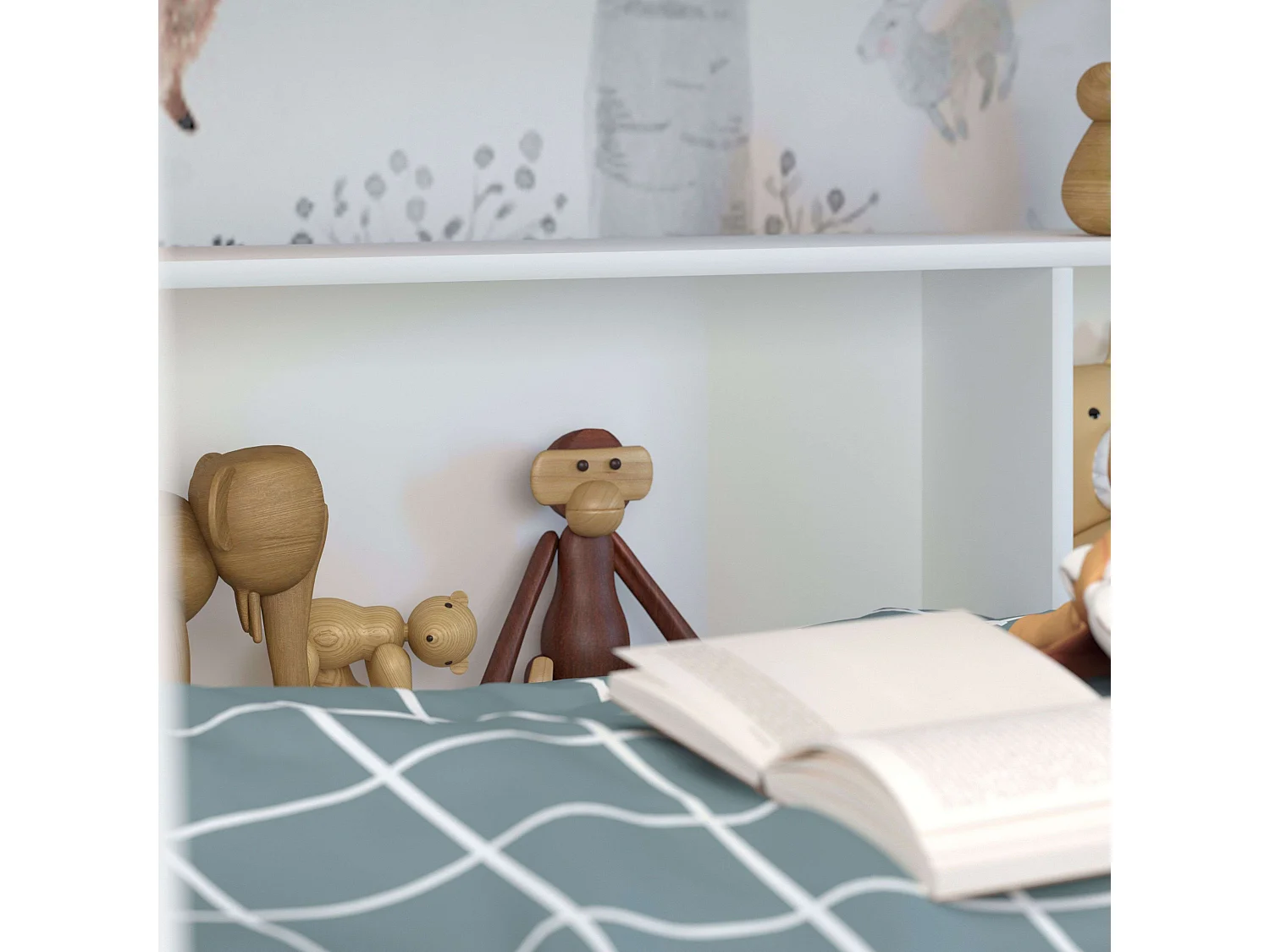 Litera Infantil Mouse 90x200 cm Blanco Mate Dormitorio Juvenil