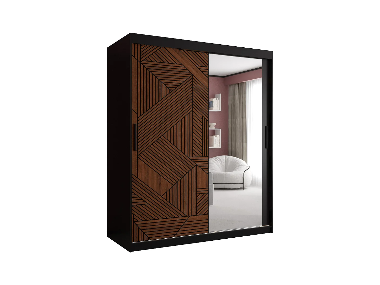 Armoire MARSYLIA 2 À Portes Coulissantes 200/150/62 2 portes (Noir)