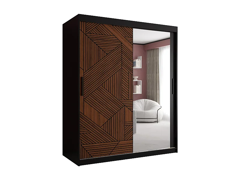 SCHWEBETÜRENSCHRANK MARSYLIA 2 200/150/62 2-Türig (Black)