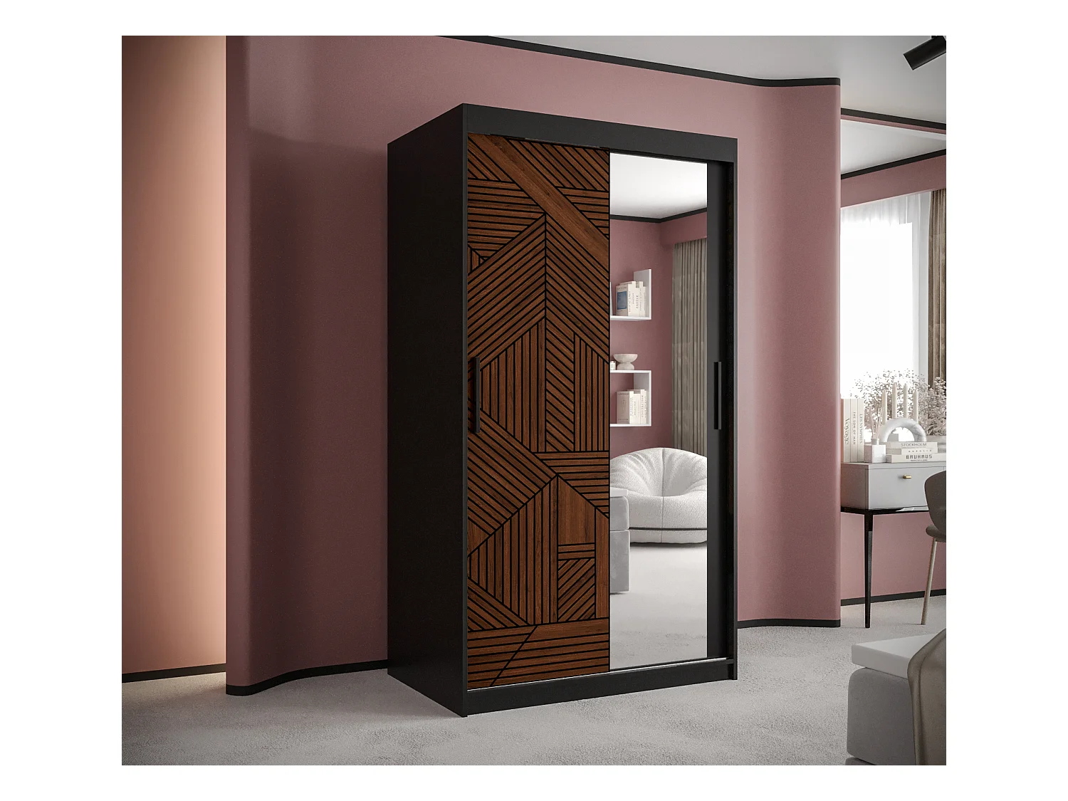 Armoire MARSYLIA 2 À Portes Coulissantes 200/100/62 2 portes (Noir)