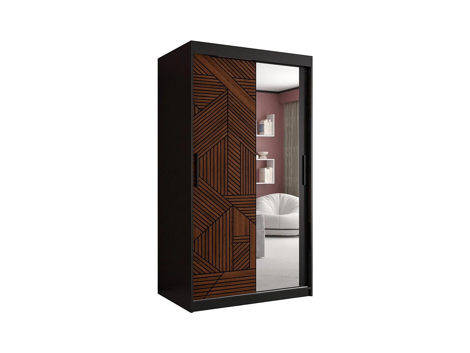 Armoire MARSYLIA 2 À Portes Coulissantes 200/100/62 2 portes (Noir)