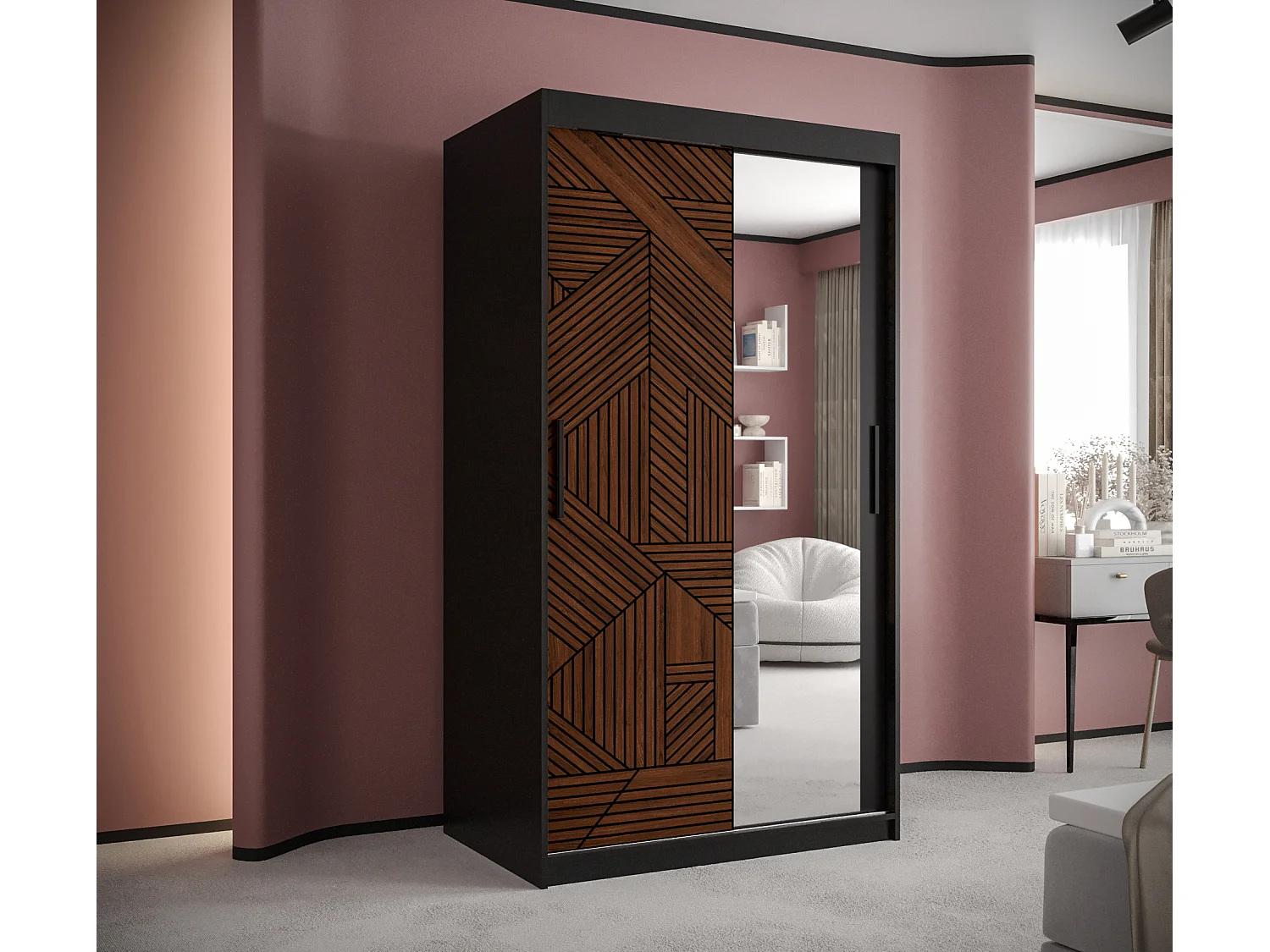 Armadio MARSYLIA ad ante scorrevoli 200/100/62 2 porte (nero)