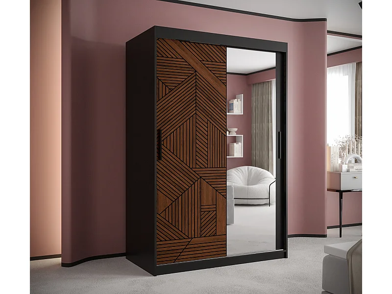 SCHWEBETÜRENSCHRANK MARSYLIA 2 200/120/62 2-Türig (Black)