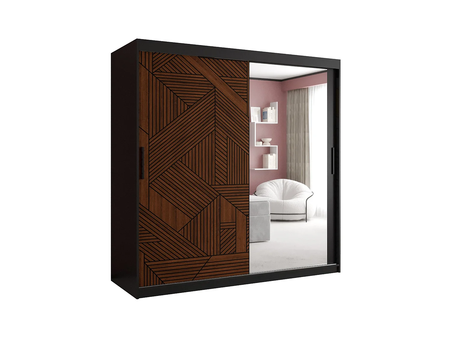 Armoire MARSYLIA 2 À Portes Coulissantes 200/180/62 2 portes (Noir)