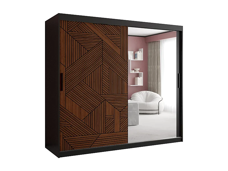SCHWEBETÜRENSCHRANK MARSYLIA 2 200/200/62 2-Türig (Black)