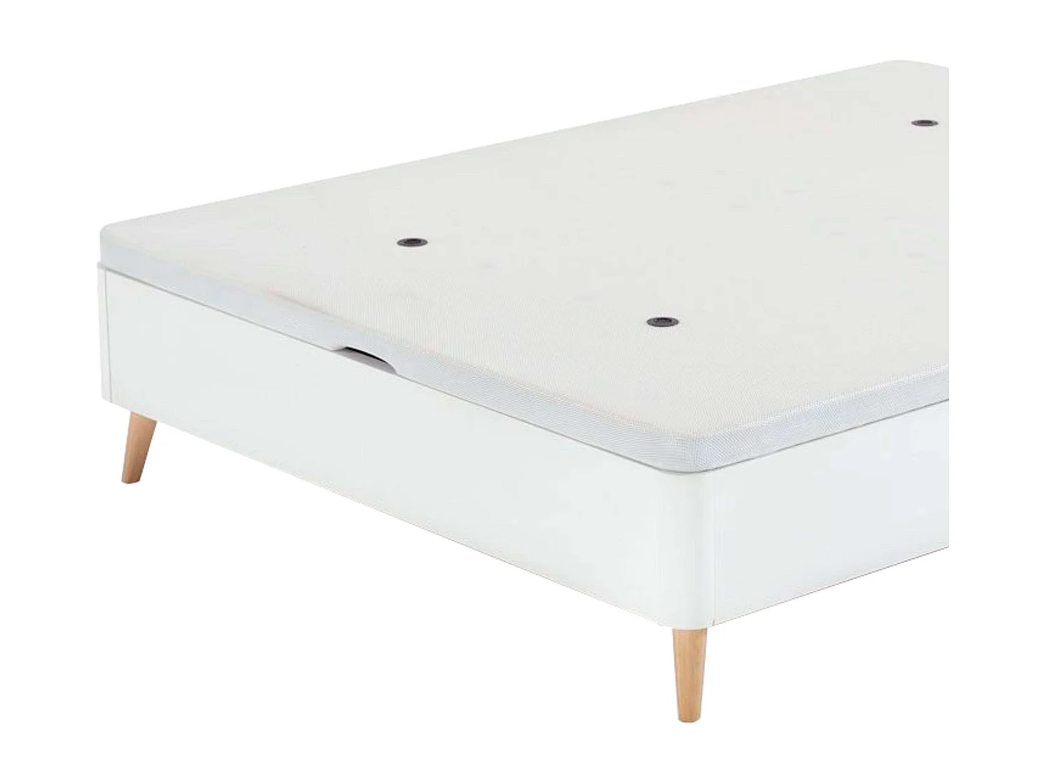 Canapé alto nórdico con patas inclinadas blanco dormitorio 135x190 cm