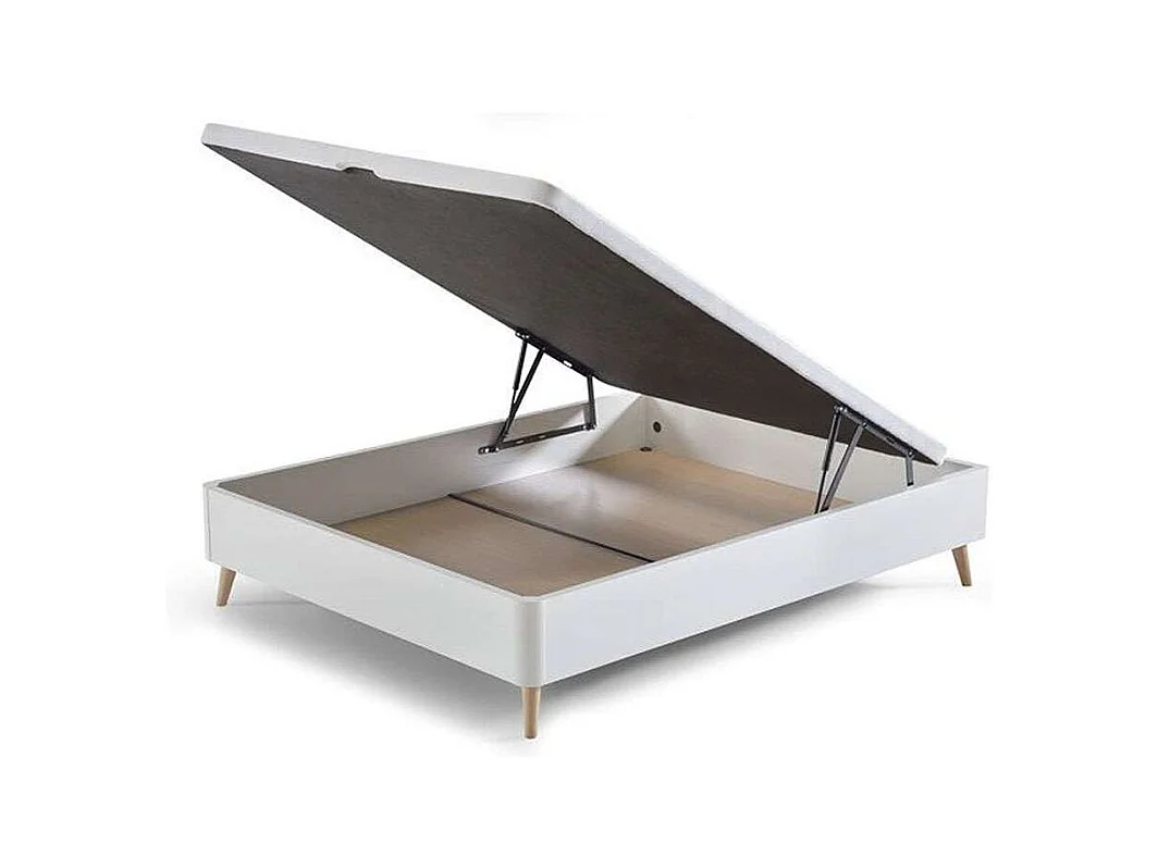 Canapé alto 150x190 cm nórdico patas inclinadas color blanco dormitorio