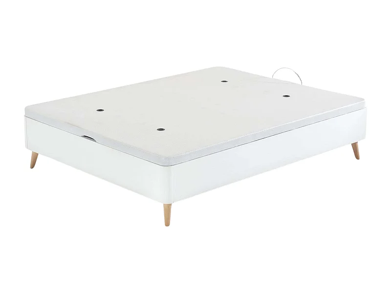 Canapé alto 150x190 cm nórdico patas inclinadas color blanco dormitorio